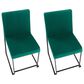 LumiSource Fuji Side Chair with Green Cushion in Black (Set of 2), , large