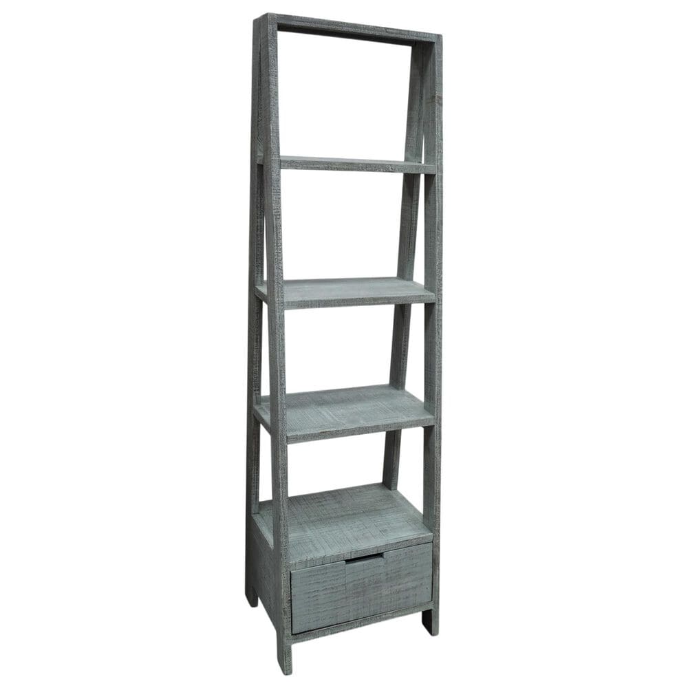 Santa Fe Rustic Vertical Ladder Bookcase in Vintage Turquoise, , large