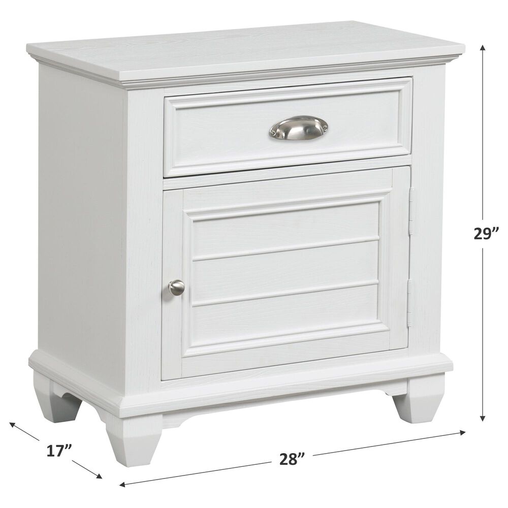New Heritage Design Jamestown 1-Drawer Nightstand in Brushed White, , large