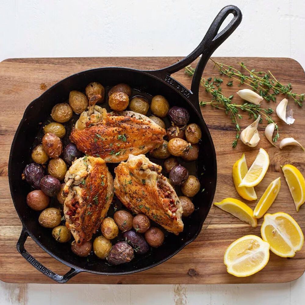 Lodge Blacklock 12&quot; Triple Seasoned Cast Iron Skillet in Black, , large