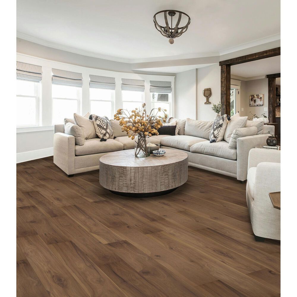 Karastan BelleLuxe Waterproof Farrington Crest Cigar Hickory 8&quot; x 54&quot; Laminate, , large