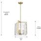 Golden Lighting Aenon 3-Light Brushed Champagne Bronze and Hammered Water Glass Linear Pendant Light, , large