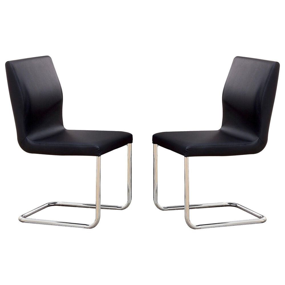 Furniture of America Jordan Dining Chair in Chrome (Set of 2), , large