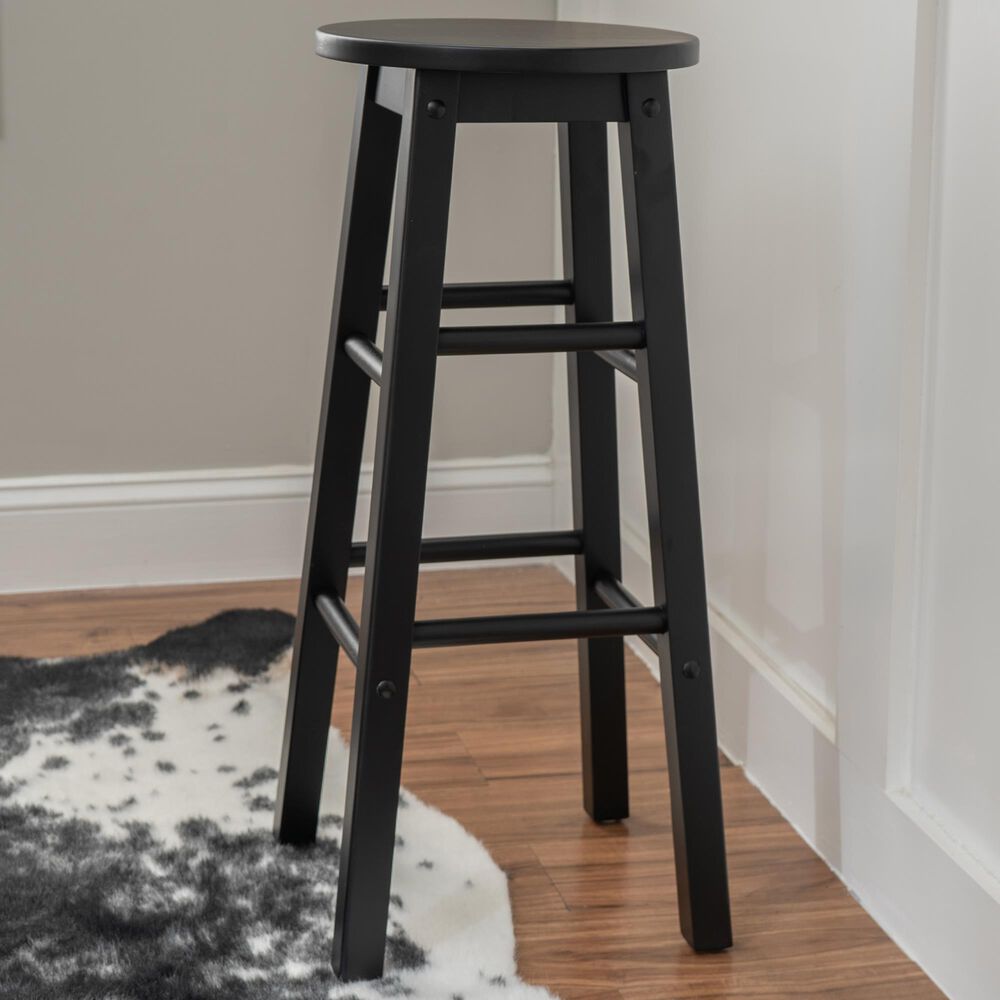 Linon Home Decor Abby 29" Bar Stool in Black, , large