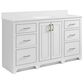 37B Lucerne 60" Single Bathroom Vanity in Bright White with Marble Top and Backsplash, , large
