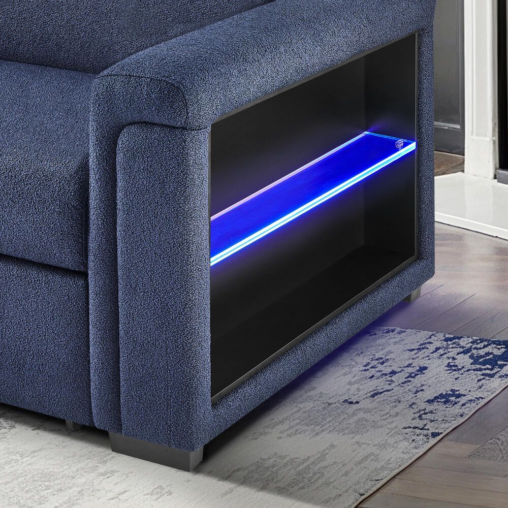 Modern Market Pull-out Sofa Bed in Navy, , large