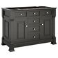James Martin Vanities Brookfield 48" Single Bathroom Vanity in Black Onyx with 3 cm White Zeus Quartz Top and Rectangular Sink, , large