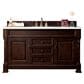 James Martin Vanities Brookfield 60" Single Bathroom Vanity in Burnished Mahogany with 3 cm Carrara White Marble Top and Rectangle Sink, , large