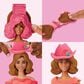 PlayDoh Barbie Florals and Fringe Doll Set with Three Modeling Doughs in Red, Brown and Pink, , large