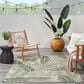 Nourison Garden Oasis GOA02 Ivory and Green 6" x 9" Indoor/Outdoor Area Rug, , large