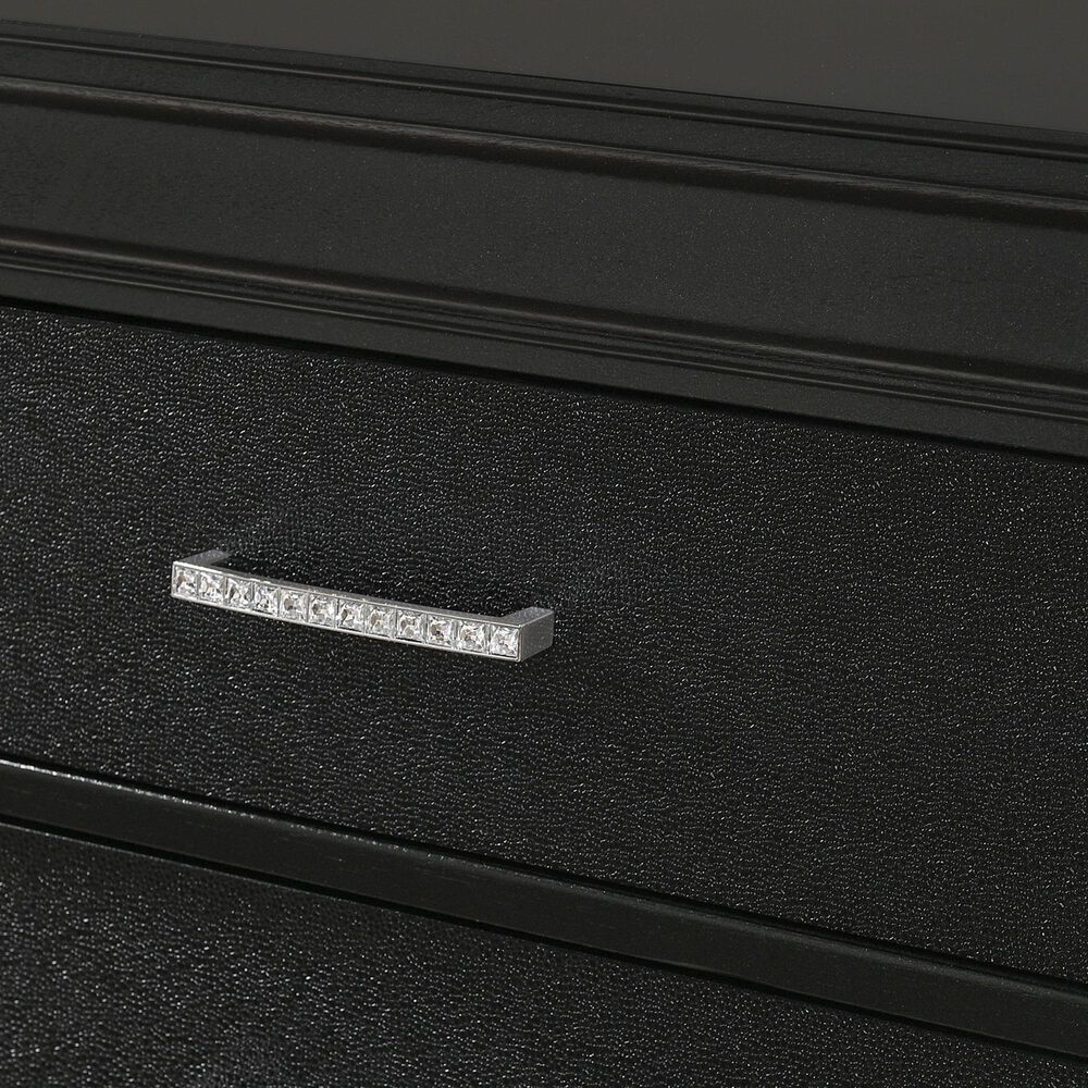 Crown Mark Amalia 6-Drawer Dresser and Mirror in Black, , large