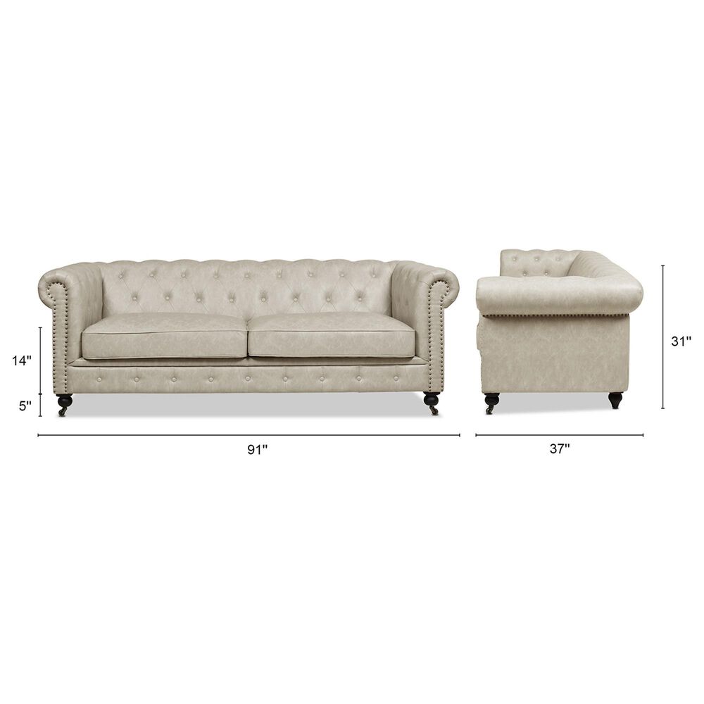 Jennifer Taylor Home Winston 91" Stationary Sofa in Dove Gray