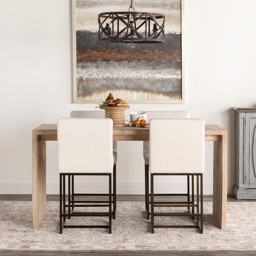 Blue Sun Designs Mayes Counter Stool in White Linen and Antique Black, , large