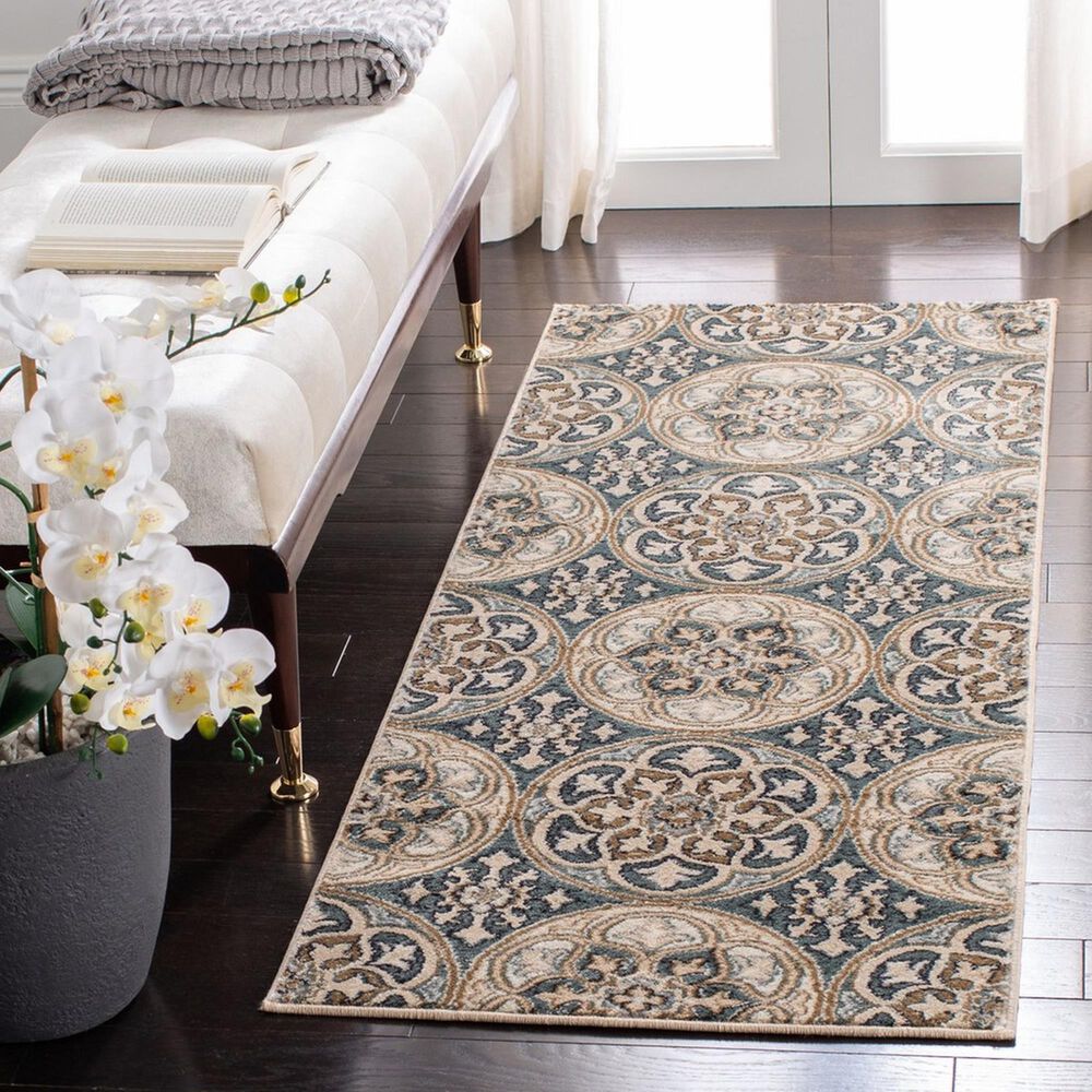 Safavieh Lyndhurst 2&#39;3&quot; x 6&#39; Slate Blue and Beige Runner, , large