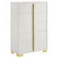 Pacific Landing Marceline 5-Drawer Chest in White and Gold, , large