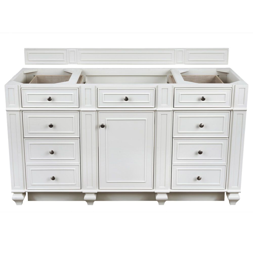 James Martin Vanities Bristol 60" Single Bathroom Vanity in Bright White with 3 cm Parisien Bleu Quartz Top and Rectangular Sink, , large