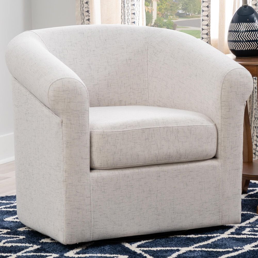 Linon Home Decor Bonnie Swivel Chair in Bone, , large