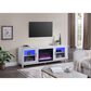 HOMLUX 70" TV Stand Console with Fireplace and LED Storage in White, , large