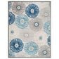 Safavieh Cabana CBN801F 8" x 10" Grey and Blue Indoor/Outdoor Area Performance Rug, , large