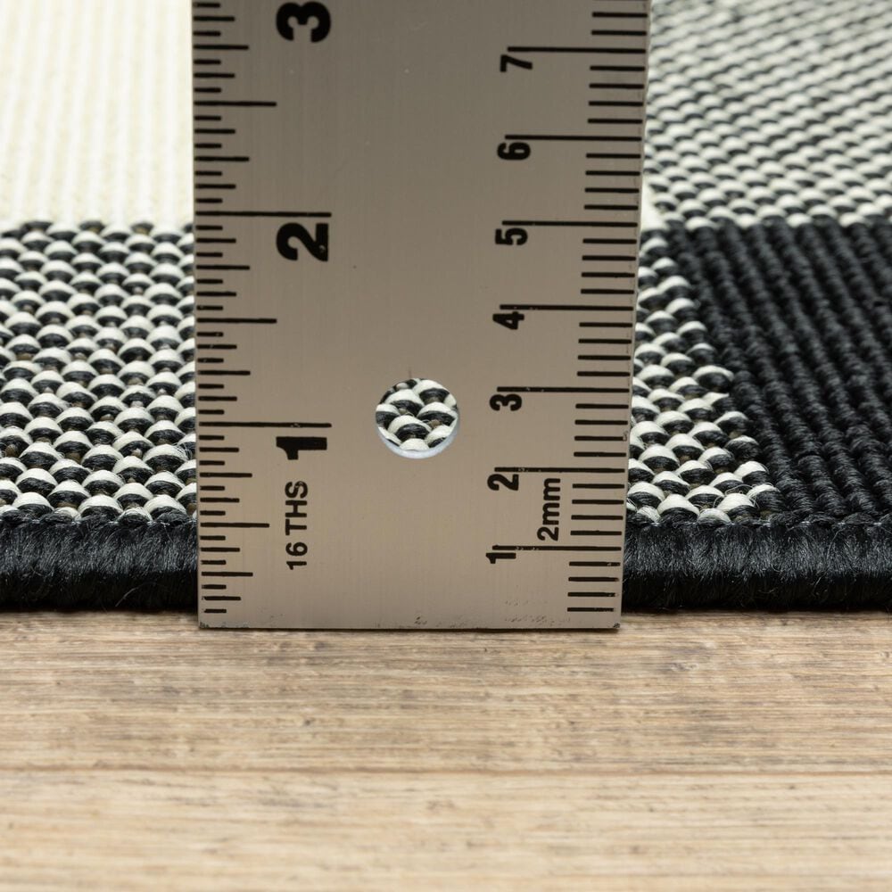 Oriental Weavers Marina Black and Ivory 7&#39;10&quot; x 10&#39;10&quot; Indoor/Outdoor Area Rug, , large