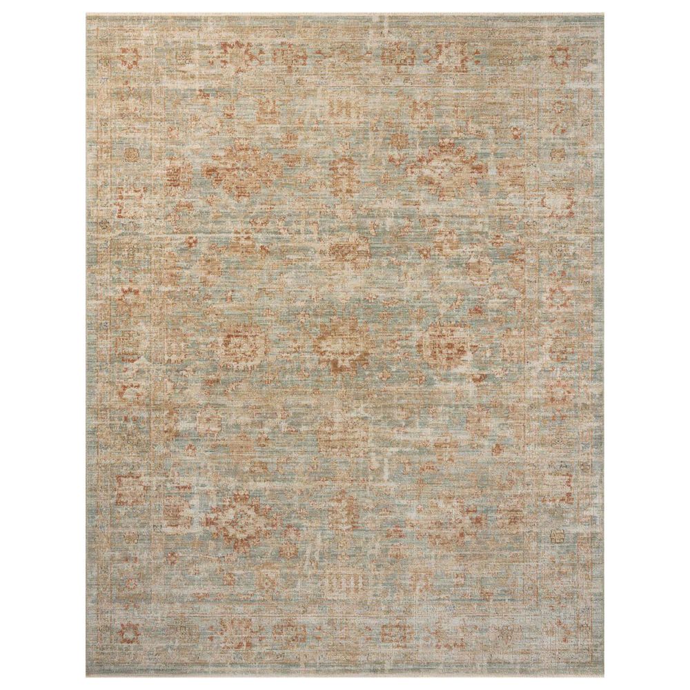 Loloi Heritage 12" x 12" Square Aqua and Terracotta Area Rug, , large