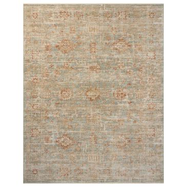 Loloi Heritage 12" x 12" Square Aqua and Terracotta Area Rug, , large