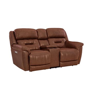 HomeStretch Contender Power Reclining Loveseat in Saddle, , large