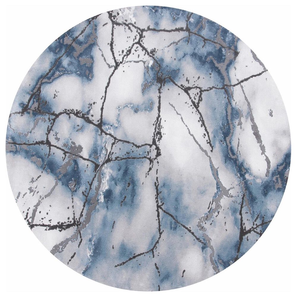 Safavieh Craft CFT877L 10" Round Grey and Blue Area Rug, , large