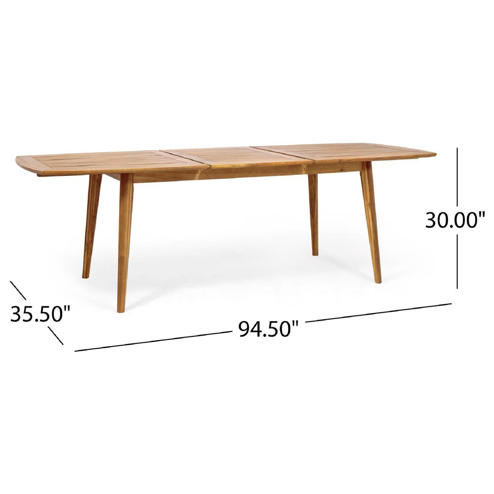 Noble House Stamford Rectangular Patio Dining Table in Teak Brown, , large