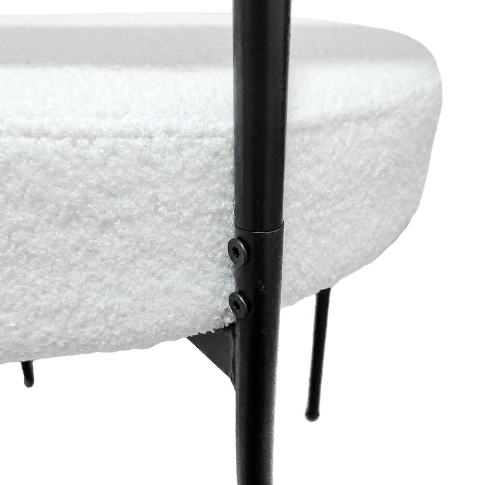 Hearth and Haven Side Chair with White Cushion in Black (Set of 2), , large