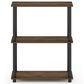HOMLUX 3-Tier Compact Open Storage Bookshelf in Columbia Walnut and Black, , large