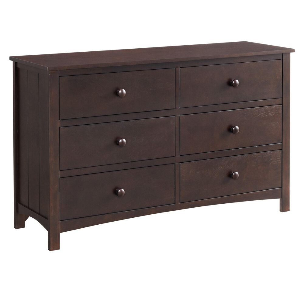 Oxford Baby Universal 6 Drawer Dresser in Brown Espresso, , large