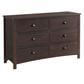 Oxford Baby Universal 6 Drawer Dresser in Brown Espresso, , large