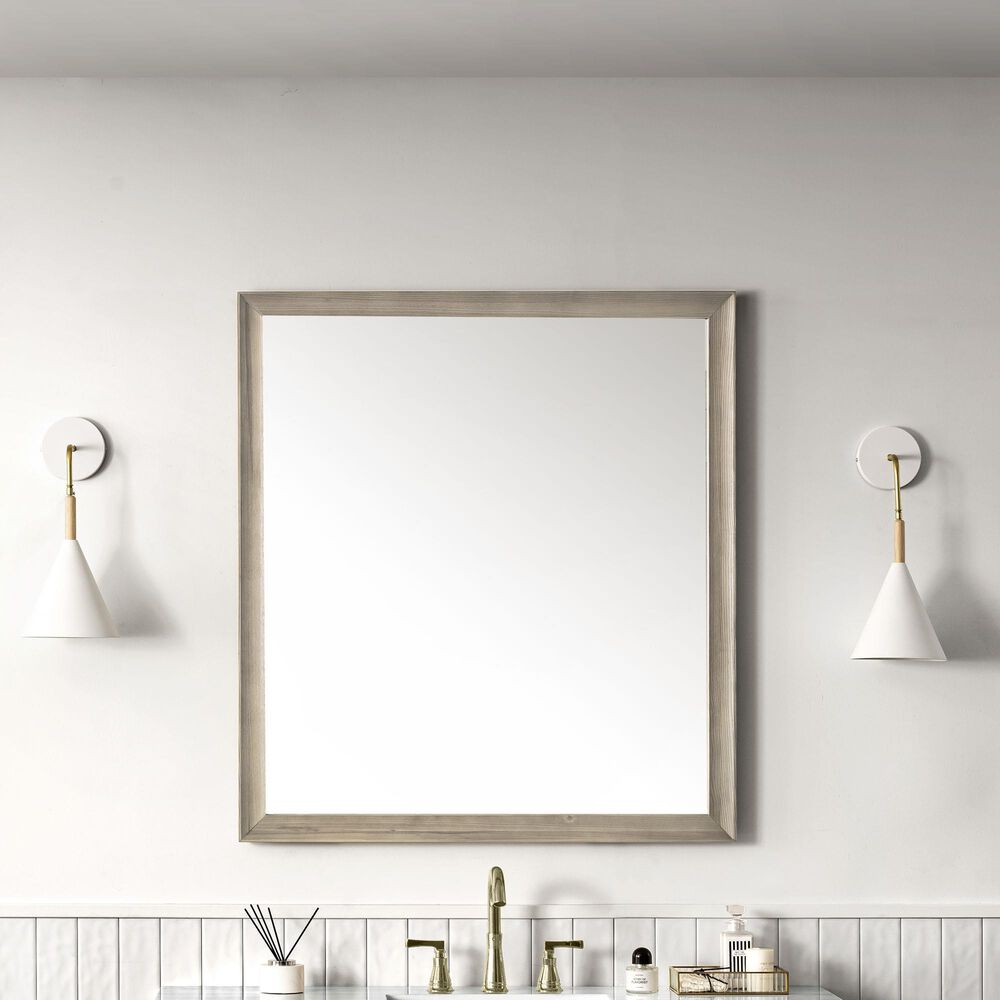 James Martin Vanities Glenbrooke 36&quot; Rectangular Mirror in Whitewashed Oak, , large