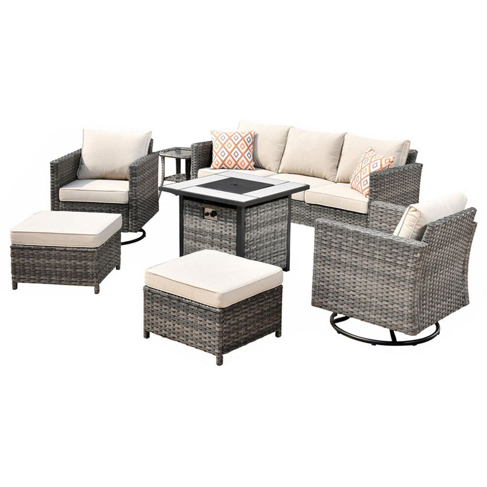HOMLUX 7-Piece Patio Sofa Set in  Beige, , large
