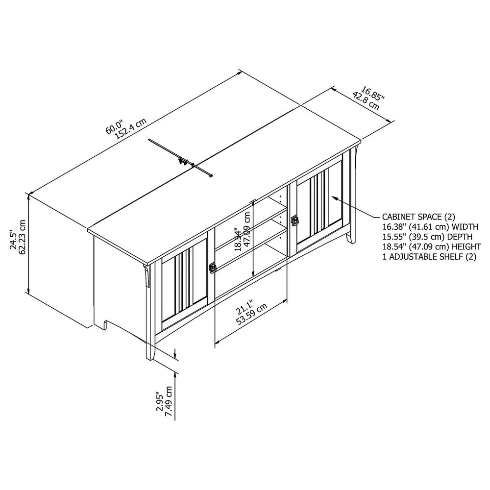 Bush Salinas 60W TV Stand in Vintage Black Nebraska Furniture Mart
