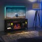 Classic Flame 56" TV Stand with Electric Fireplace in Black, , large
