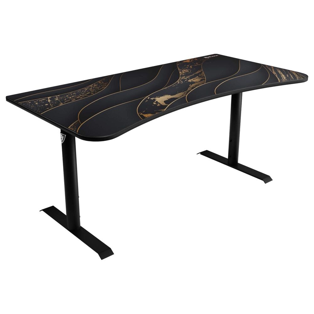 Arozzi Arena Special Edition Gaming Desk in Black and Gold, , large