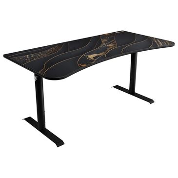 Arozzi Arena Special Edition Gaming Desk in Black and Gold, , large