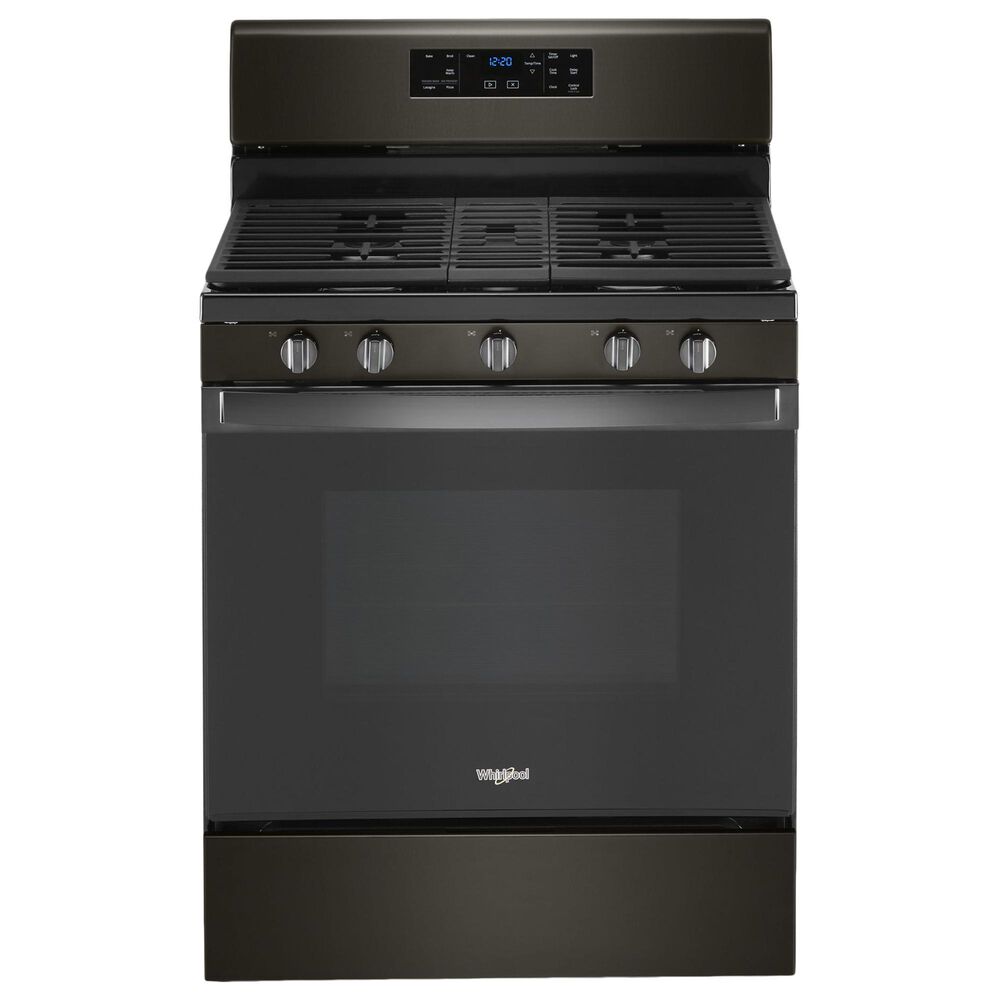 Whirlpool 5.0 Cu. Ft. Gas Range with Center Oval Burner in Black Stainless Steel, , large