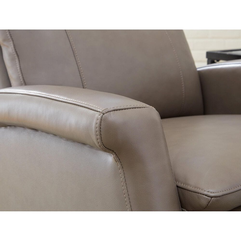Simeon Collection Manual Leather Swivel Glider Recliner in Graphite, , large
