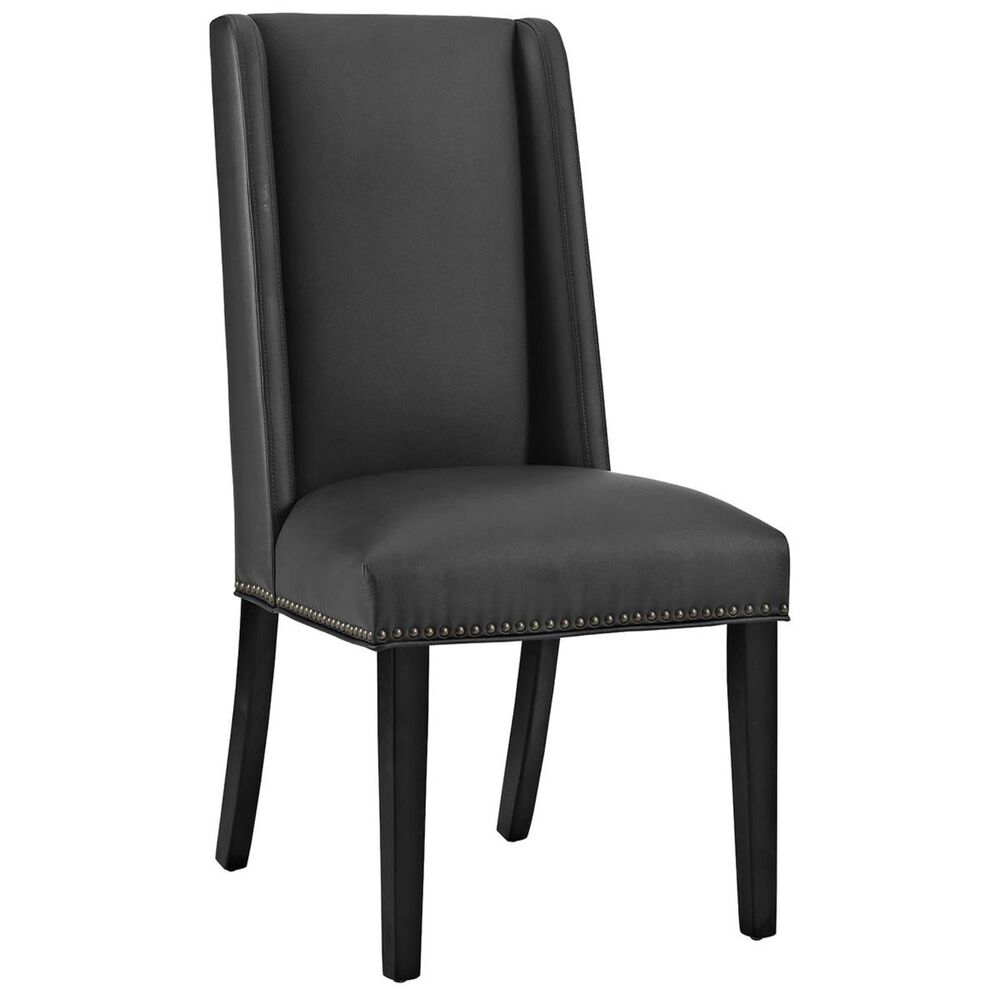 Modway Baron Vinyl Dining Chair in Black, , large