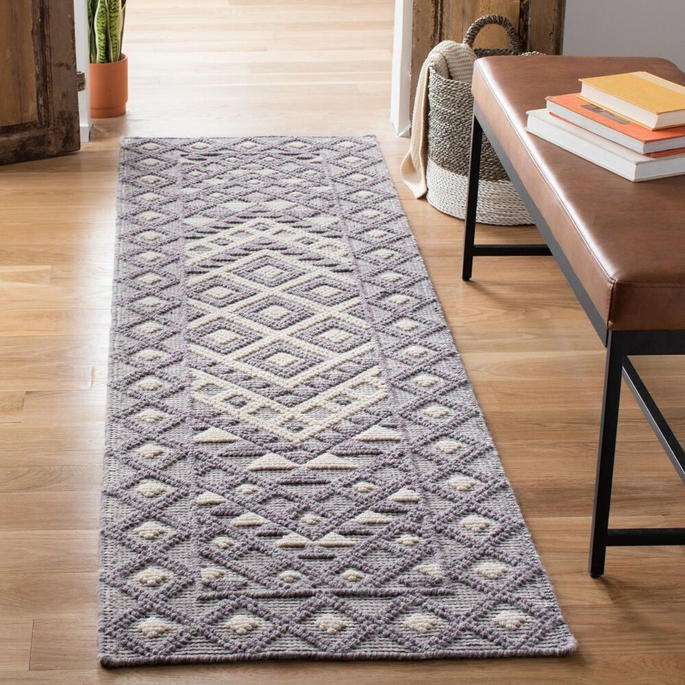 Safavieh Natura 2&#39;3&quot; x 8&#39; Cream and Purple Runner, , large