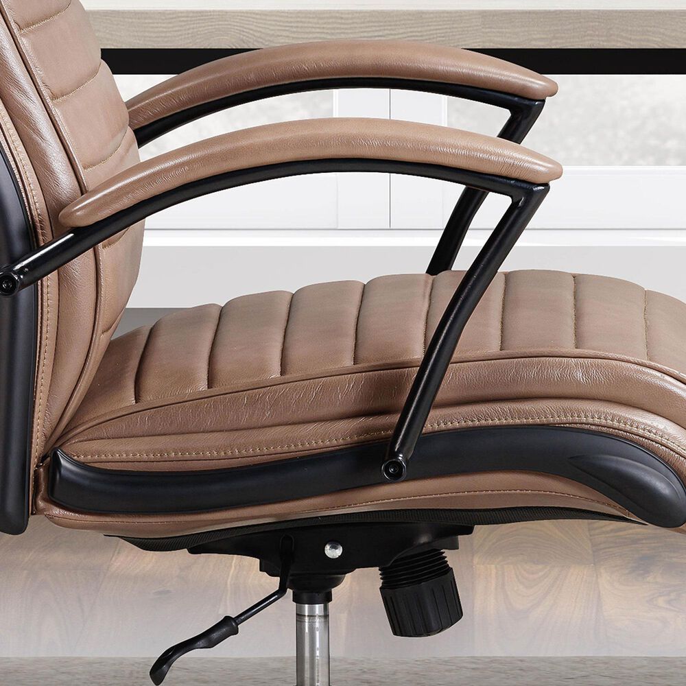 Simeon Collection Leather Desk Chair in Smooth Latte, , large