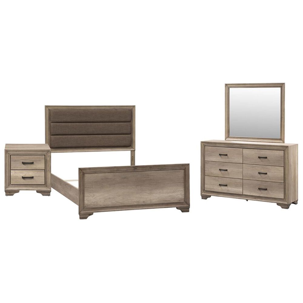 Belle Furnishings Sun Valley 4 Piece Queen Upholstered Bed Set in Sandstone, , large