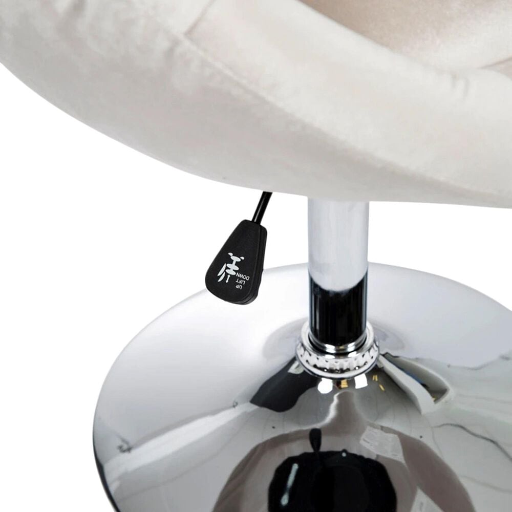 Impressions Vanity Antoinette Vanity Chair with Ivory Velvet Cushion in Stainless Steel, , large
