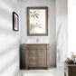 James Martin Vanities Bristol 30" Single Bathroom Vanity in Whitewashed Walnut with Single Hole 3 cm White Zeus Quartz Top and Rectangular Sink, , large