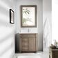 James Martin Vanities Bristol 30" Single Bathroom Vanity in Whitewashed Walnut with Single Hole 3 cm White Zeus Quartz Top and Rectangular Sink, , large