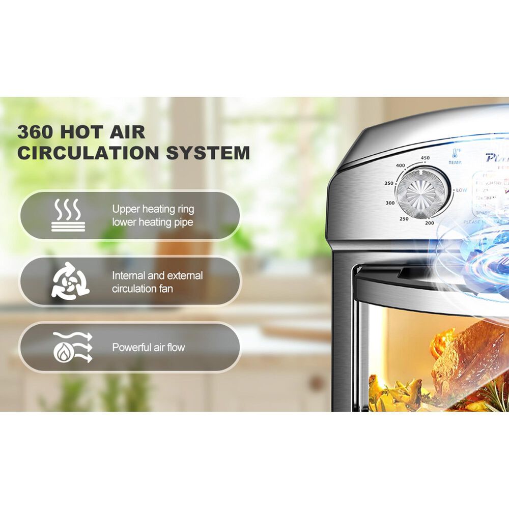 HOMLUX 12.5 Qt 7-In-1 Convection Toaster Oven in Silver, , large