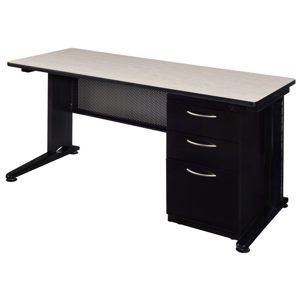 Fusion 66" x 30" Pedestal Desk in Maple, , large